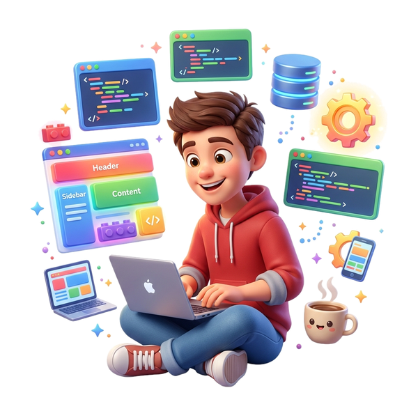 3D иллюстрация веб-разработки и создания сайтов в стиле Pixar
